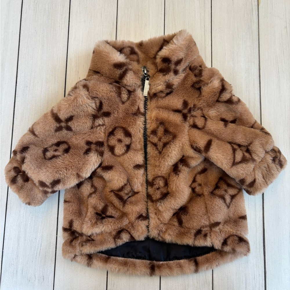Brown Faux Fur Dog Jacket
